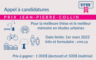 Appel à candidatures – Prix Jean-Pierre-Collin 2022