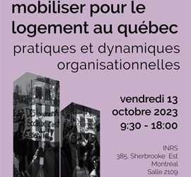 Journée d’étude – Mobiliser pour le logement au Québec: pratiques et dynamiques organisationnelles