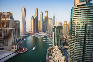 Marina de Dubaï 2013. Plan par la firme HOK Canada. Image libre de droits.