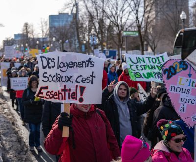 Manifestation nationale du FRAPRU à Québec, février 2023 Crédits photo : Emanuel Guay, 2023