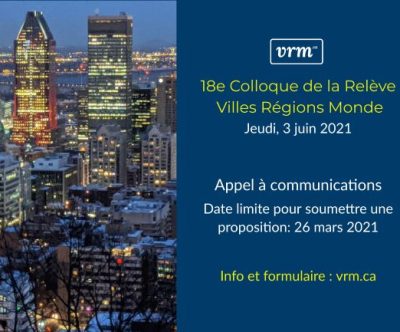Affiche de l'appel à communication du 18e Colloque de la Relève de VRM