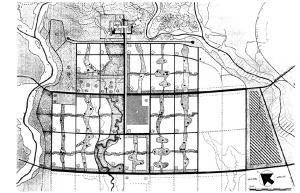 Plan de Chandigarh, nouvelle capitale du Punjab indien, Le Corbusier – 1951. Image libre de droits.